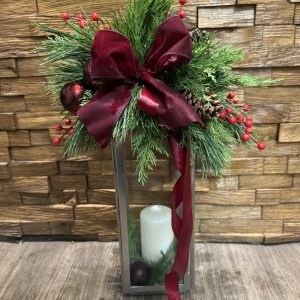 Christmas Lantern with candle and decoration on top
